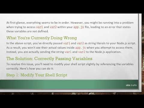 How to Pass Shell Script Variables to a Node.js Application?