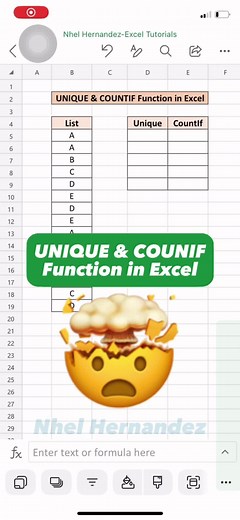 Excel Unique & CountIf Function Tutorial