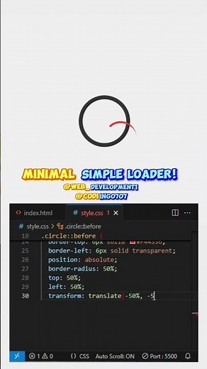 🎨 Simple Loading Animation | HTML + CSS 💡