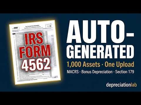 MACRS Bulk Import: Calculate 1,000 US Tax Assets & Generate IRS Form 4562 — Depreciation Lab