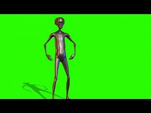 Alien qui danse #fond vert