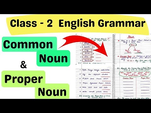 Class 2 English Grammar| Noun worksheet| Common and Proper Noun | Grade 2 English Worksheet| Class 2