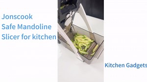 Safe Veggie Chopper Vegetable Cutter, French Fry Cutter Onion Chopper Vegetable Slicer Fruit Cutter Dicer, Multifunctional Kitchen Gadgets Mandoline Food Slicer For Meal Prep - Gray