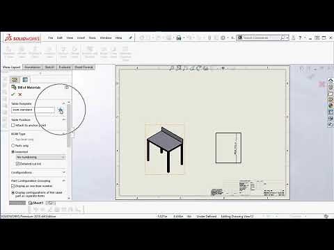 SOLIDWORKS - Custom BOM Table