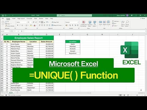 How to use UNIQUE Function in Microsoft Excel | UNIQUE Formula in Excel