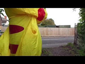 Pikachu Inflatable Costume Test