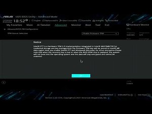 ASUS TPM 2.0 Enable
