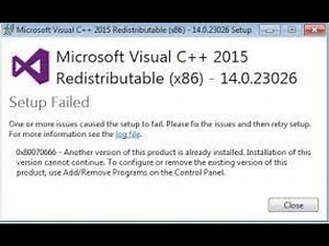 수정: Microsoft Visual C++ 설치 시 오류 0x80070666