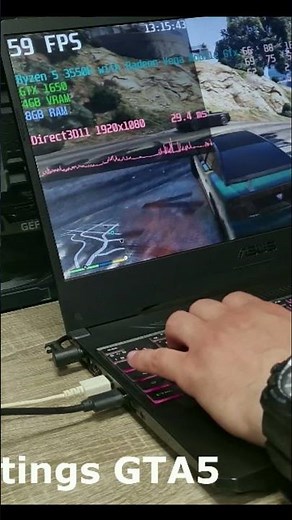 Ultra Settings GTA 5 on ASUS TUF Gaming Laptop | Ryzen 5 3550H + GTX 1650 Performance Test