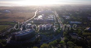 Mountain View, CA, USA - April 18 2017: Aerial Drone View of Google Campus Called Googleplex Headquarters in Silicon Valley Hold Stock Footage - Video of information, industry: 163246126