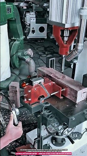 Semi Automatic Wood Mortising Machine - Square Hole Cutting 20 Holes/Min Precision Automation