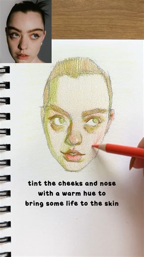 core🦭 on Instagram: "Some key points in my color pencil portrait process! . . . . . . . . . . . #artwork #artprocess #speedpaint #drawingart #tutorial #asmr"