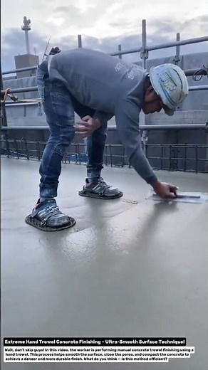Extreme Hand Trowel Concrete Finishing – Ultra-Smooth Surface Technique!.