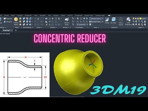 AutoCAD 3D Concentric Reducer Tutorial | LOFT