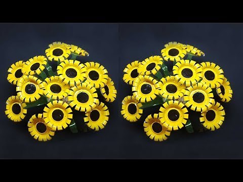 Yoghurt cup flower vase | Waste Plastic Cup and Bottle Craft By - Cute Craft