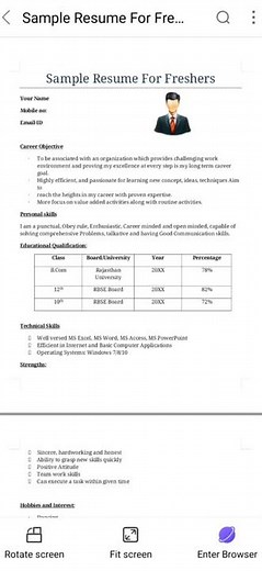 Sample Resume For Freshers | Resume Format for freshers