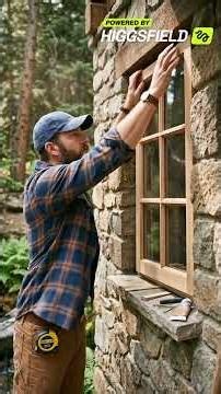 Building a Dream Cabin Next to a Roaring Waterfall 🏔️🏡 #Cabin #Construction