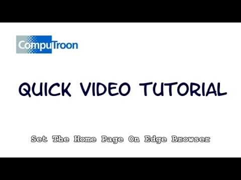 Edge Browser - How to set the home page.