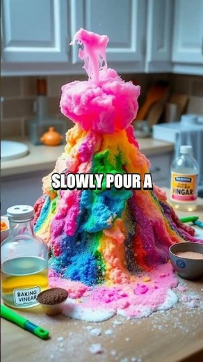 Creating a Colorful Volcano with Baking Soda and Vinegar