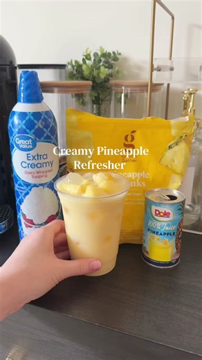 Refreshing creamy pineapple drink sweet tangy and delicious