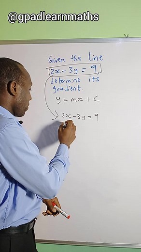 How to find the Gradient of a Straight Line. #straightline #coordinategeometry #gradientofastraightline #gpadlearnmaths