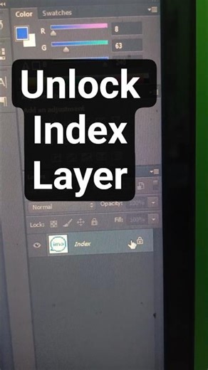 how to unlock layer index in Photoshop cs6 #shortvideo