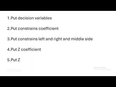 04 | OR | Ass1 | Excel solver | how to build your model using Excel