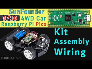 Course Lesson 3 of 10: Assembling Raspberry Pi Pico 4WD Smart Car Kit from SunFounder by Robojax
