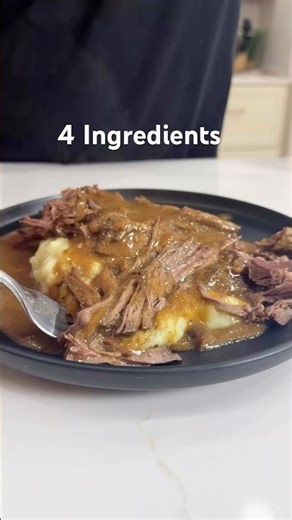 Easy 4 Ingredient Pot Roast #cooking #recipe #crockpot t