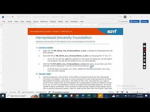 Excel 2019 | Module 11: SAM Project 1a | Hempstead University Foundation #newperspectives #module11