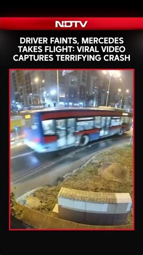 Driver Faints, Mercedes Takes Flight: Viral Video Captures Terrifying Crash