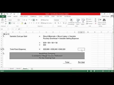 Variable Cost Per Unit, Total Fixed Costs, and Contribution Margin Income Statement