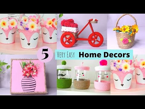 5 Home Decor Crafts/ Very Easy Room Decors and Organizers Crafts
