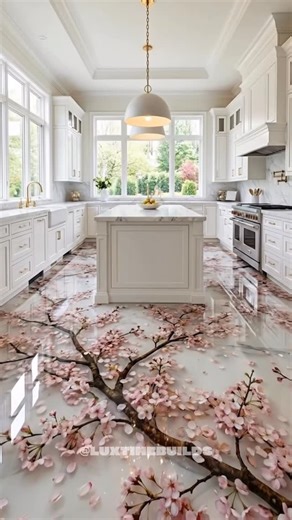 LuxTimeBuilds on Instagram: "Amazing Cherry Blossom Epoxy Floor Transformation #expoxy #homedesign #interiordesign"