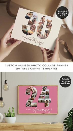 Personalized Drag and Drop Number Frames Photo Collage Template