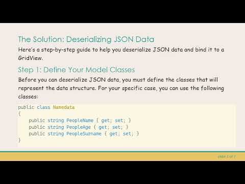 How to Deserialize JSON Objects in GridView Using C# !