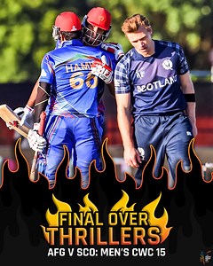 🇦🇫 need five runs 🏴󠁧󠁢󠁳󠁣󠁴󠁿 require one wicket Relive this final over thriller from ICC Men's CWC 2015 🏆 | ICC - International Cricket Council