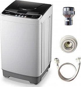 WANAI Full-Automatic Washing Machine 10lbs Portable Compact 2 in 1 Laundry Washer with Drain Pump, 10 Programs 8 Water Level Selections with LED Display, Ideal for Dorm Apartment and Camping