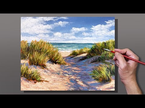 Acrylic Painting Beach Sand Dunes