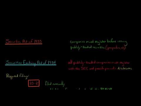 The Securities Act of 1933 and the Securities Exchange Act of 1934
