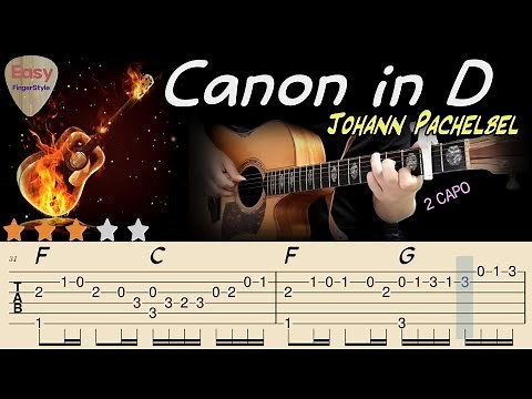 🔴CANON in D (Johann Pachelbel)🔴Acoustic Fingerstyle Guitar Tutorial -Tabs& Chords- Easy Fingerstyle