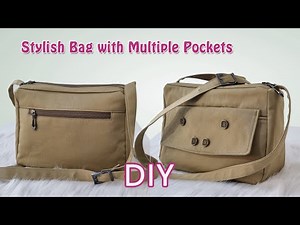 DIY Crossbody Bag with Lots of Pockets | Step by Step Sewing Tutorial | Recycled Fabric Bag