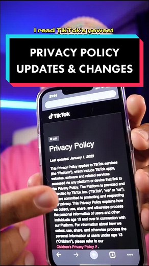 TikTok’s New Privacy Policy. Here's what you need to know 🗣 TikTok’s privacy policy has changed a lot since last year. Let’s look at how the policy team is working to protect user privacy and security When it comes to the Terms and Conditions, no one reads them. So I did it for you… Drop a follow and stay up to date with the latest updates from TikTok. #privacypolicy #new #news #important #deepdive #dataprivacy #tech #tiktokforgood