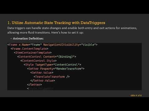 Resolving WPF Frame Animation Issues with Data Triggers