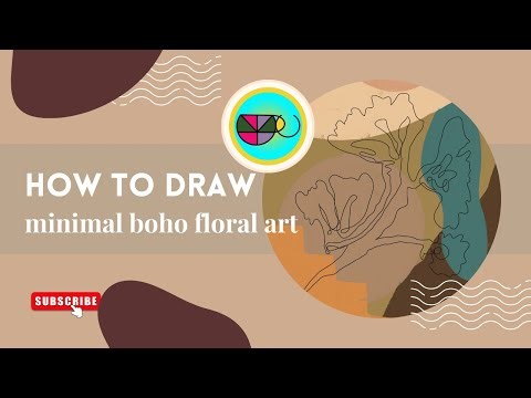 How to draw minimal boho floral art | Easy painting ideas | Minimal line art