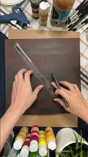 Golden Radiance: Modern Acrylic Starburst Painting Tutorial