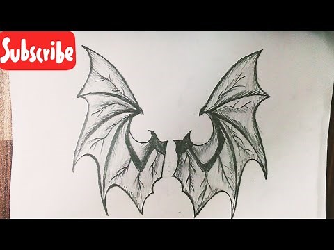 How to draw wings easy step by step || Bat wing drawing tutorial || pencil drawing