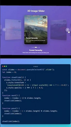 😍💥Create a 3D Image Slider Using HTML, CSS & JavaScript — Easy Animation Effect
