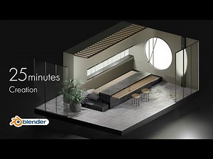 [blender2.9 tutorial] Modeling in 25 minutes! How to make Interior Mockup