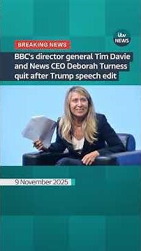 BBC's director general Tim Davie and News CEO Deborah Turness quit after Trump speech edit #itvnews